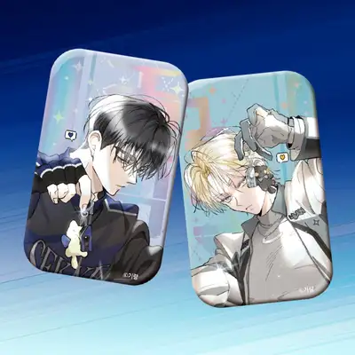 [A World Without You] Square Holographic Pin Button Badge 45*70mm 2 Types