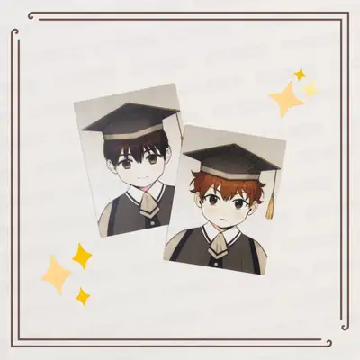 [Part-time Partner] Webtoon Shop Photo Studio Half Business Card ID Photo 2-Type Set / Webtoon ID Photo