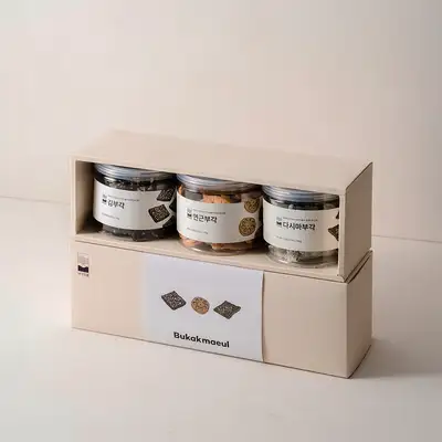 Bugak Village Crispy 3-Piece Set - Seaweed, Kelp, Lotus Root, Chili Bugak - Choose 3 from 4 Types