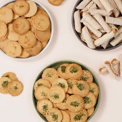 Senbei Mini Cracker 3-Flavor Set (Peanut, Ginger, Seaweed)