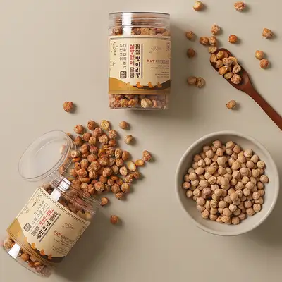Poongssimdang Twice-Baked Crispy Sugar-Free Sweet and Salty Chickpeas (120g) - Sugar-Free Gluten-Free Vegan Healthy Snack