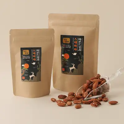 ポン心堂 砂糖不使用 甘辛 ステビア アーモンド正果（60g、120g）