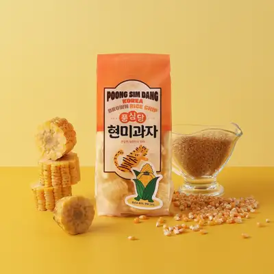 フンシムダン ナノハナ トウモロコシ 玄米 ライスケーキ (35g×3個) 無色素、無砂糖、グルテンフリー