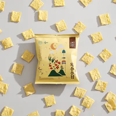 Poongsimtang Crispy Sugar-Free Corn Chips (30g) Gluten-Free Vegan Healthy Snack