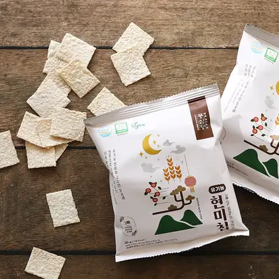 Pungssimdang Rice Cake Organic Brown Rice Chip 10 Packs