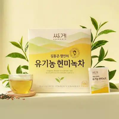 Ssanggye Myeongcha Organic Brown Rice Green Tea 100 Tea Bags