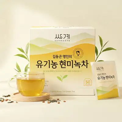Ssanggye Myeongcha Organic Brown Rice Green Tea 50 Tea Bags
