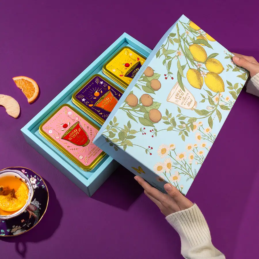 Gift Set - Fruit Hug Tea Cans 3-Piece Set (Grapefruit Black Tea & Lemon Chamomile & Green Tangerine Jasmine) — 4
