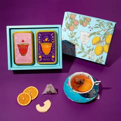 Gift Set_Fruit Hug Tea Cans 2-Pack (Apple Hibiscus & Young Mandarin Jasmine)
