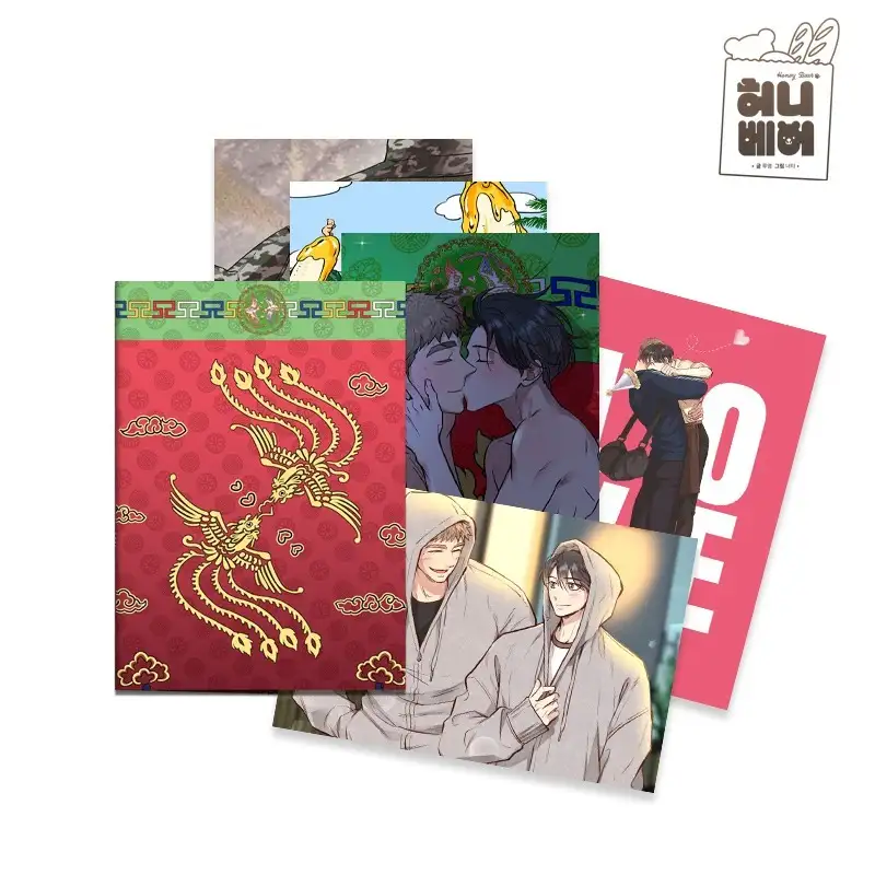 Honey Bear Phoenix Embroidery Silk Bedding Postcard Set