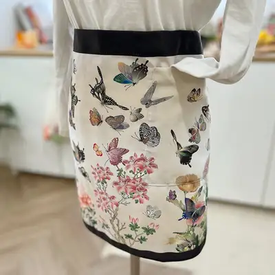 ジェイアート 韓国記念品 美しいエプロン 留学生ギフト 企業お礼品 花と蝶エプロン
