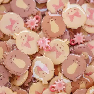 Molang Squishy Keyring: Pink Brown