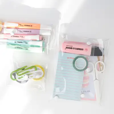 Momo Pop PVC Clear Button Pouch (3 Types)