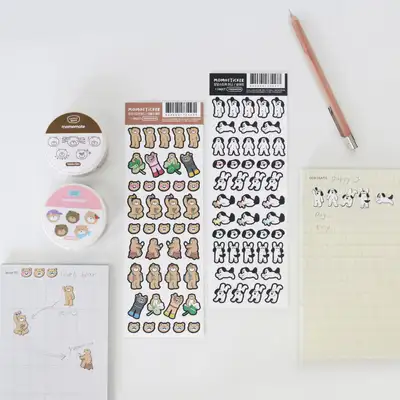 Momo Sticker Diary Decorating Mini Puppy Lovely Bear Stickers