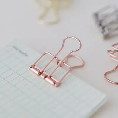 Momo Pop Pinch Double Binder Clip Rose Gold Small