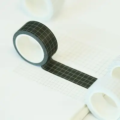 Momomate Check Black Masking Tape