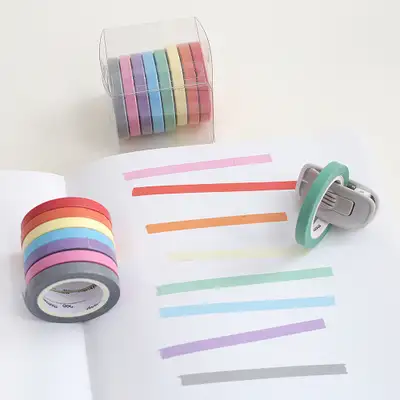 MomoMate Slim Solid Color Masking Tape Set