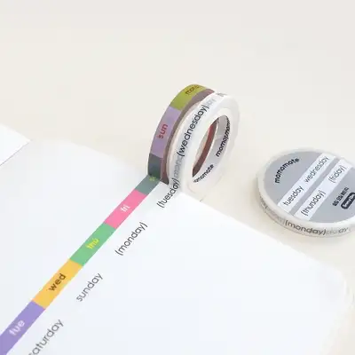 Momomate Slim Day of the Week Masking Tape
