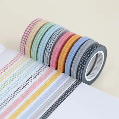 Momomate Crayon Check Slim Masking Tape