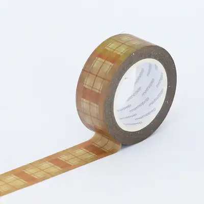 Momomate Vintage Check Brown Masking Tape