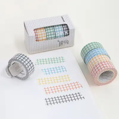 Momomate Crayon Check Masking Tape Set