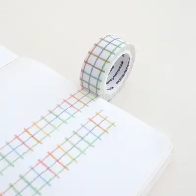 Momomate Rough Colored Pencil Check Masking Tape