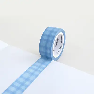 Momomate Snow Flower Check Blue Masking Tape
