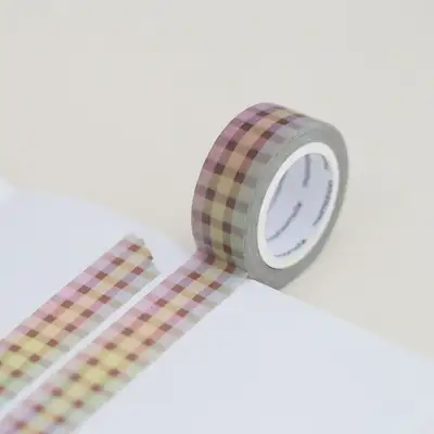 Momomate Vintage Check Rainbow Masking Tape