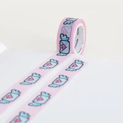 Momomate Pixel Heart Message Masking Tape