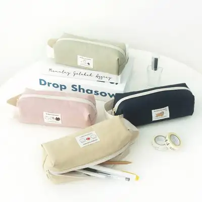 O-CHECK Fluffy Square Strap Pouch Pencil Case Pen Pouch