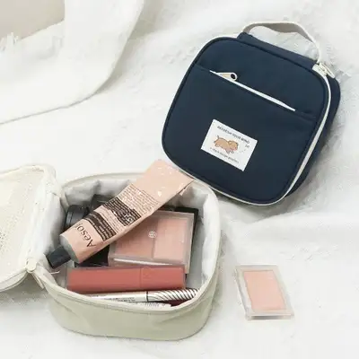 O-CHECK Fluffy Makeup Cosmetics Pouch