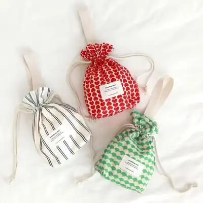 O-CHECK String Pouch Bokjori Inner Bag Cotton Pouch