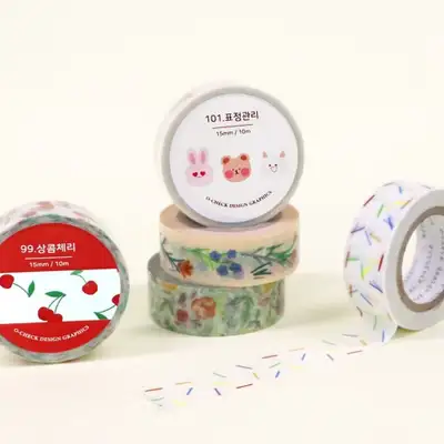 O-CHECK Masking Tape 5 Types Diary Decoration Gift Wrapping Sticker