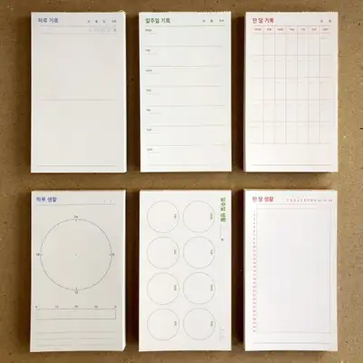 O-CHECK Small Record Memo Pad Daily Check 6 Types Memo Sheet