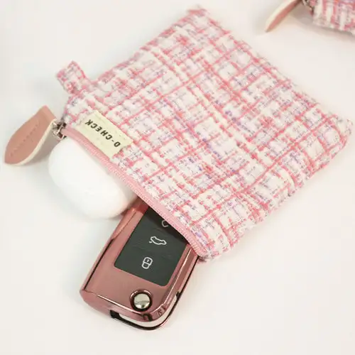 O-CHECK Candy Pop Tweed Pouch (STRING) — 3
