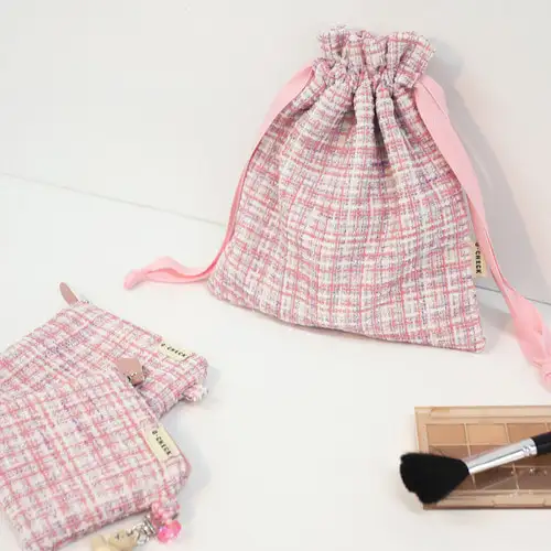 O-CHECK Candy Pop Tweed Pouch (STRING) — 5