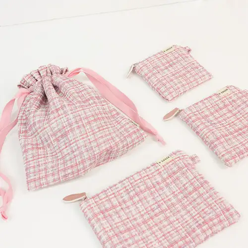 O-CHECK Candy Pop Tweed Pouch (STRING) — 6