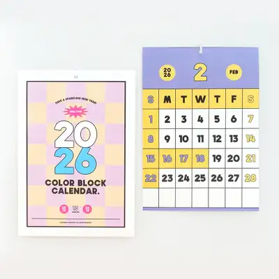 2026 MoMo Pop Color Block Wall Calendar 2026 Monthly Calendar A3