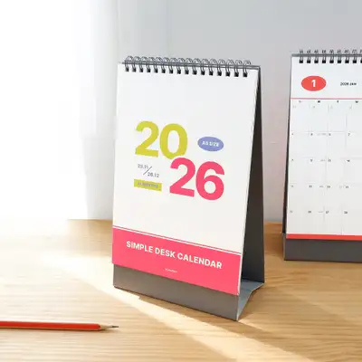 2026 MOMOPOP Simple Desk Calendar Slim 2026 Desktop Calendar A5
