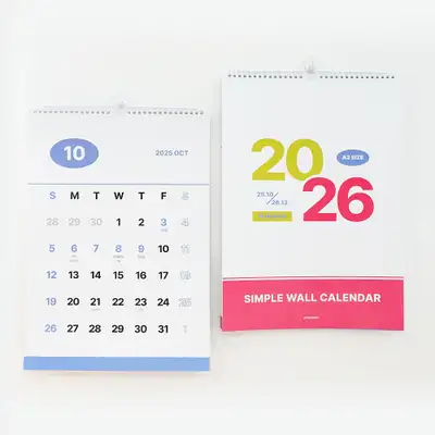 2026 Momopop Simple Wall-Mounted Calendar 2026 Monthly Calendar A3