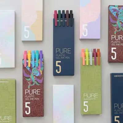 Caco Pure Edition Gel Pen 5-Piece Set (Colored Refills)