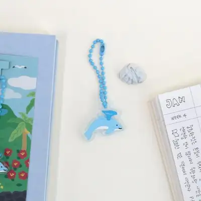 MomoPop Jeju Dolphin Mini Acrylic Keyring