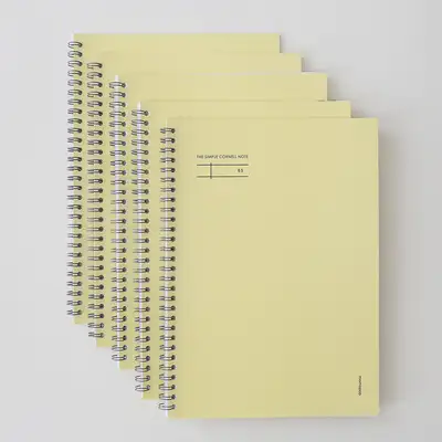 Momo Pop The Simple Spring Notebook B5 3 Types Cornell Lemon, 5 Pieces