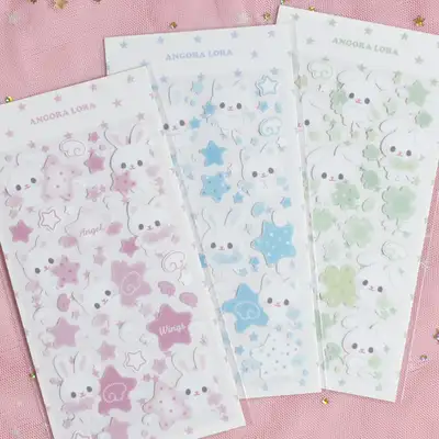Angora Rora | Angel Wings Rabbit Cat Sticker (3 Types)