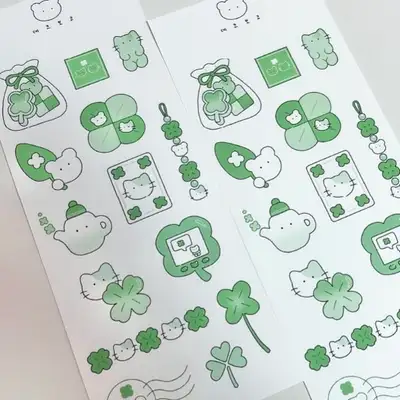 Deco Boko | Big Clover Monochrome Sticker ver.4