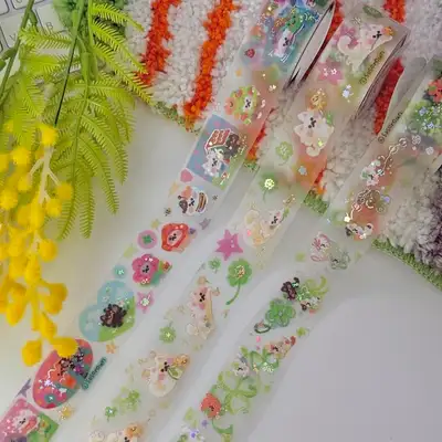 Sosso'roun | Transparent Rainbow Hologram Kiss-cut Sticker (Catching Dandelions/Taking a Walk/Tying Good Luck)