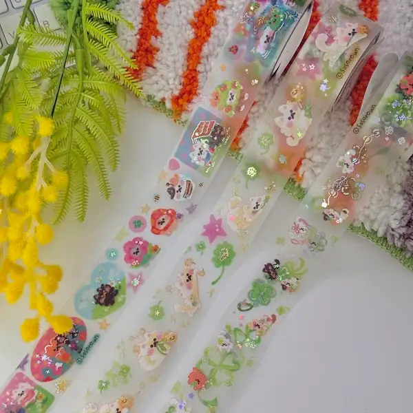 Sosso'roun | Transparent Rainbow Hologram Kiss-cut Sticker (Catching Dandelions/Taking a Walk/Tying Good Luck)