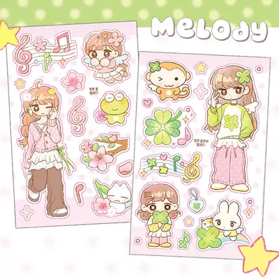 Pinglu | Musical Note Clover Sticker (2 Types) - Spring Melody / Clover Melody