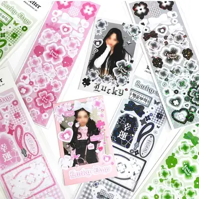 Black Letter | #Lucky Series Seal Stickers - Black Pink Green (6 Types)