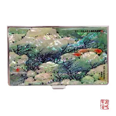 【傳奇】梅花草屋図 携帯名刺入れ